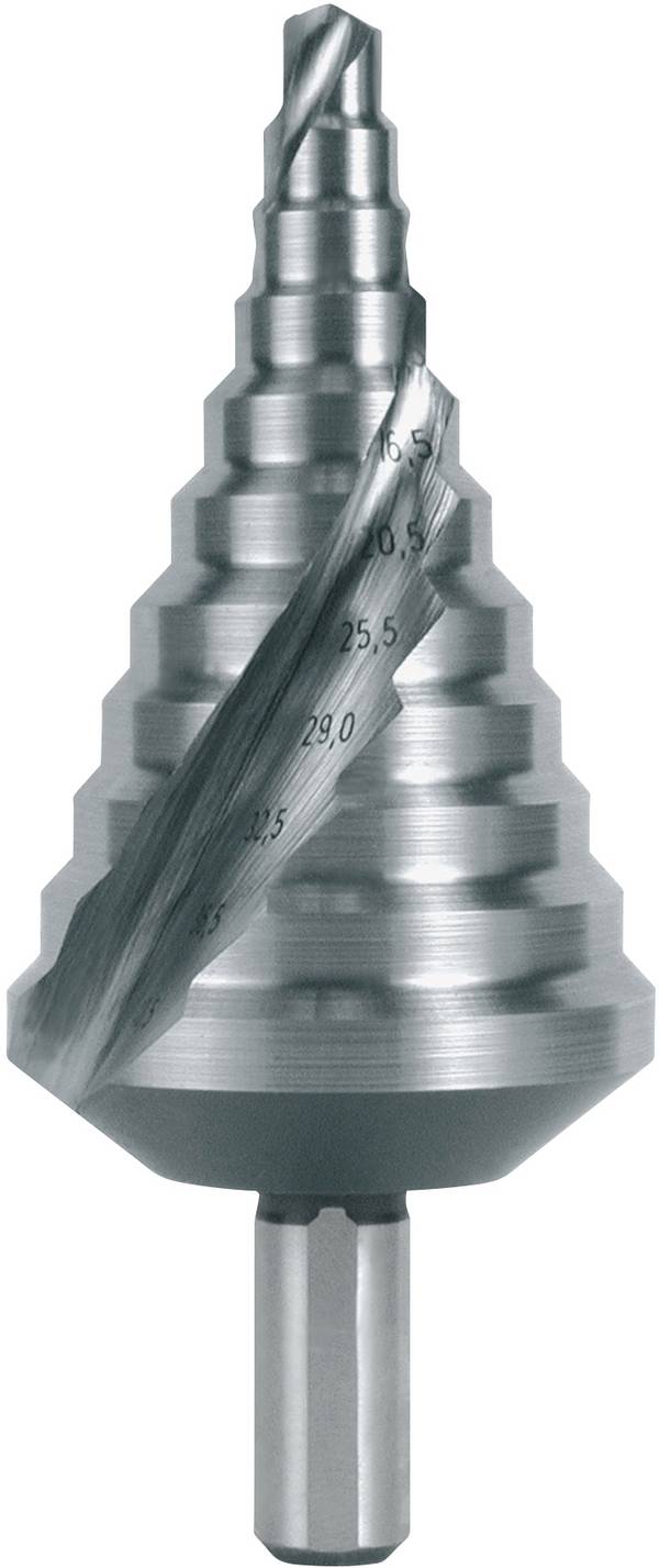 RUKO 101090 101090 HSS Stufenbohrer   Gesamtlänge 96 mm   3-Flächenschaft 1 St.