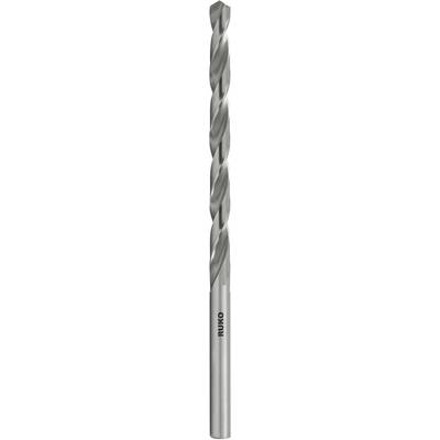 Nahaufnahme eines silbernen Bohrers mit spiralförmigen Schneidkanten, geeignet für Metallbearbeitung.