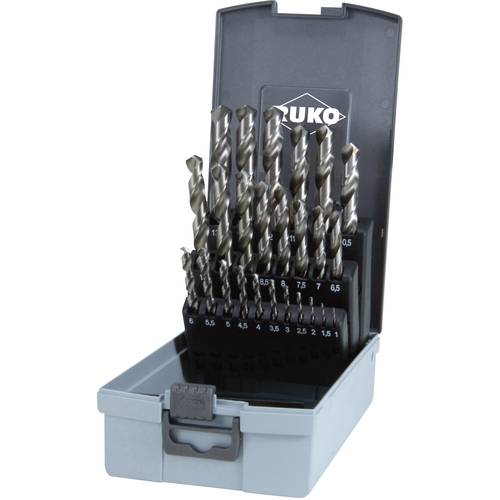RUKO 214215RO HSS-G Metall-Spiralbohrer-Set 25teilig DIN 338 Zylinderschaft 1 Set