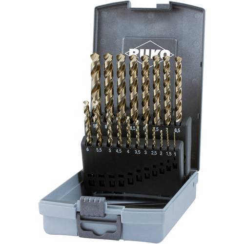 Thumbnail - RUKO 228214RO HSSE-Co 5 Metall-Spiralbohrer-Set 19teilig 1 mm, 1.5 mm, 2 mm, 2.5 mm, 3 mm, 3.5 mm, 4 mm, 4.5 mm, 5 mm, 5...