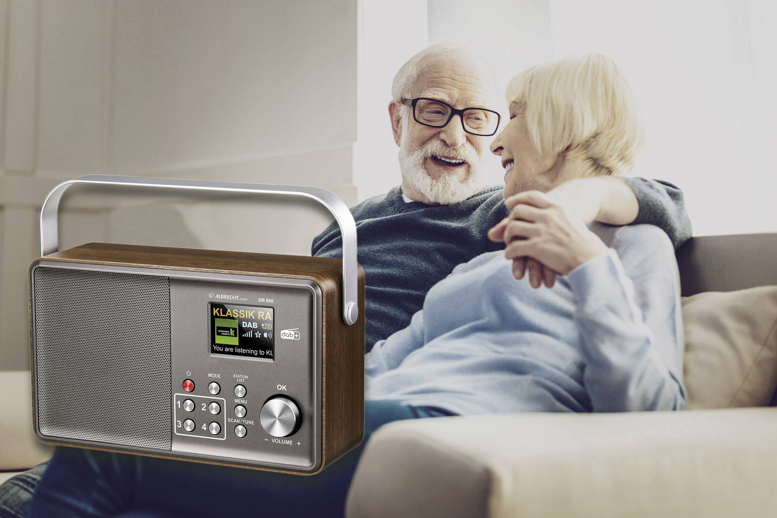 Albrecht DR 860 Senior Digitalradio DAB+/UKW, Farbdisplay, inkl. 4000mAh Akku Das bedienerfreundliche Digitalradio ? Int-1