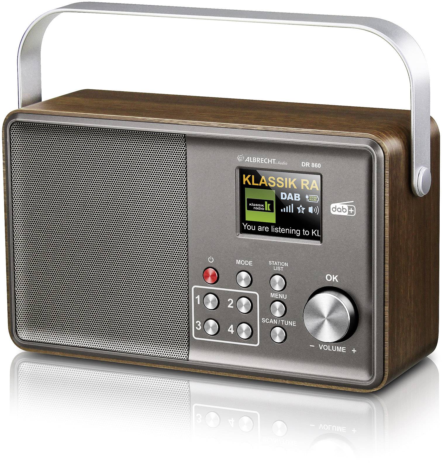 Albrecht DR 860 Senior Digitalradio DAB+/UKW, Farbdisplay, inkl. 4000mAh Akku Das bedienerfreundliche Digitalradio ? Int-2