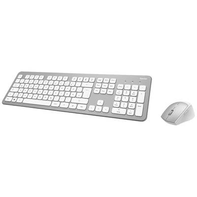 Hama KMW700 Funk Tastatur, Maus-Set  Deutsch, QWERTZ, Windows® Silber, Weiß