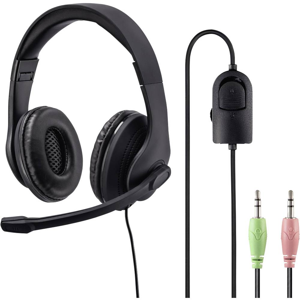 Hama HS-P200 PC-headset 3.5 mm jackplug Stereo, Kabelgebonden Over Ear Zwart