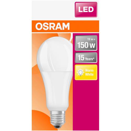 Thumbnail - OSRAM HOMELIGHTING 4058075245976 LED EEK E (A - G) E27 Glühlampenform 19 W = 150 W Warmweiß (Ø x L) 68 mm x 147 mm 1 St.