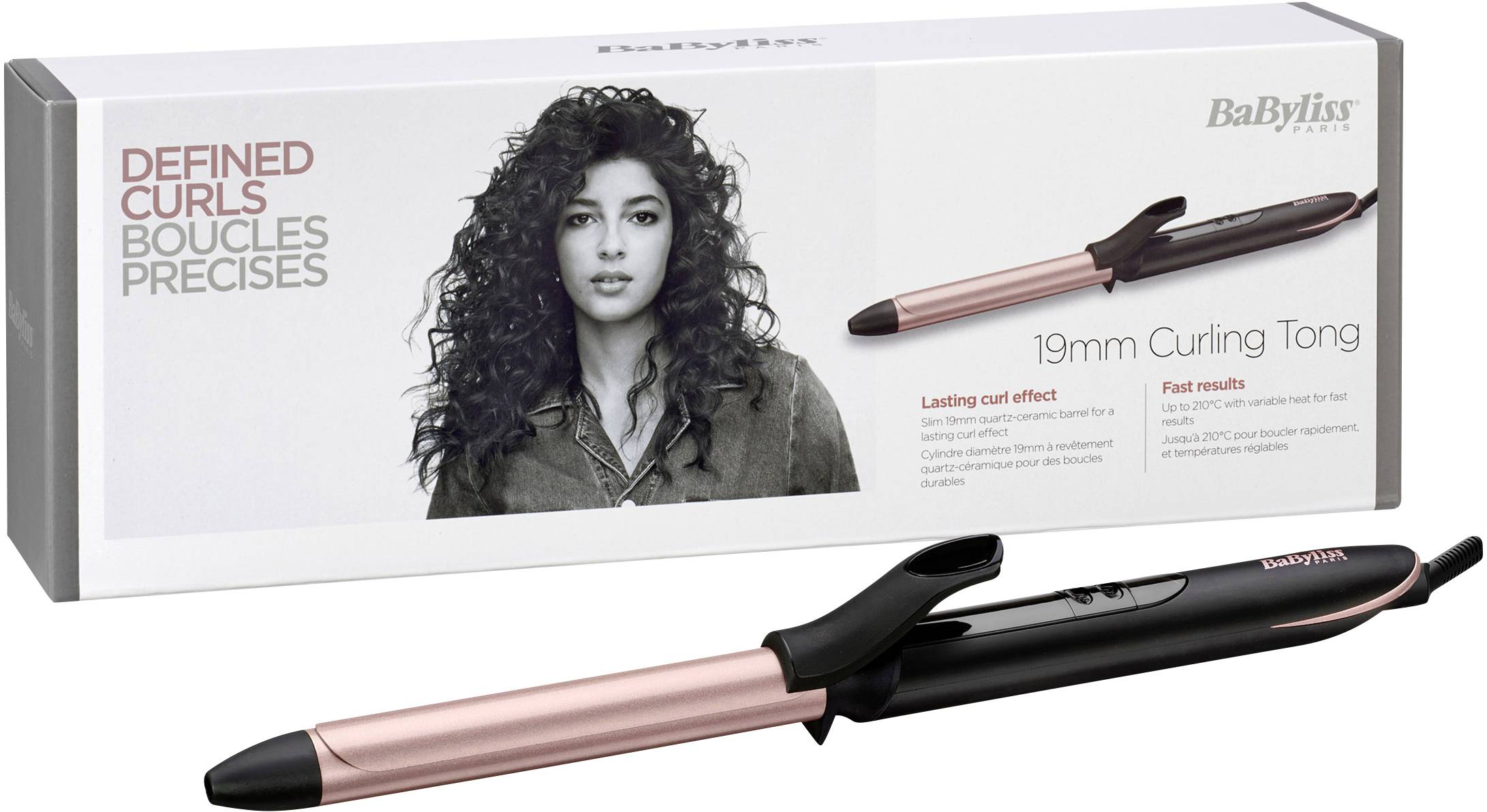 BaByliss 19 mm Curling Tong, Lockenstab, Warm, trockenes Haar, 160 °C, 210 °C, Schwarz, Rosa-Goldfarben-5