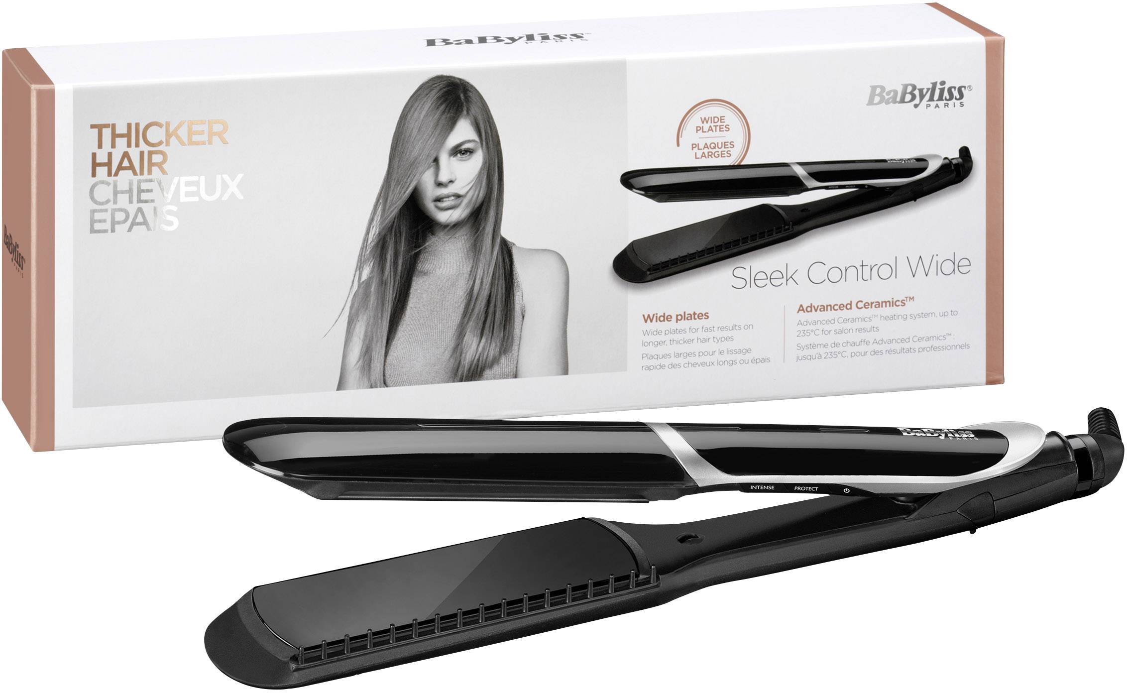 BaByliss Sleek Control Wide, Glätteisen, Warm, 140 °C, 235 °C, 30 s, Schwarz-5