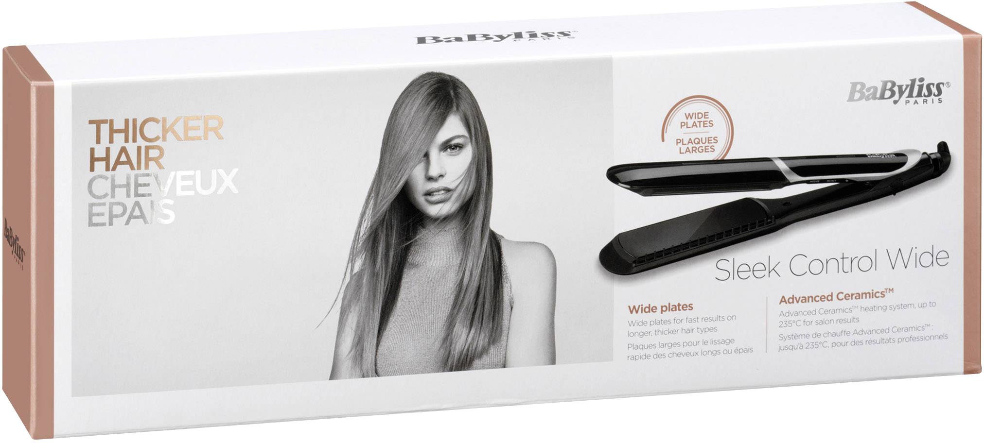 BaByliss Sleek Control Wide, Glätteisen, Warm, 140 °C, 235 °C, 30 s, Schwarz-8