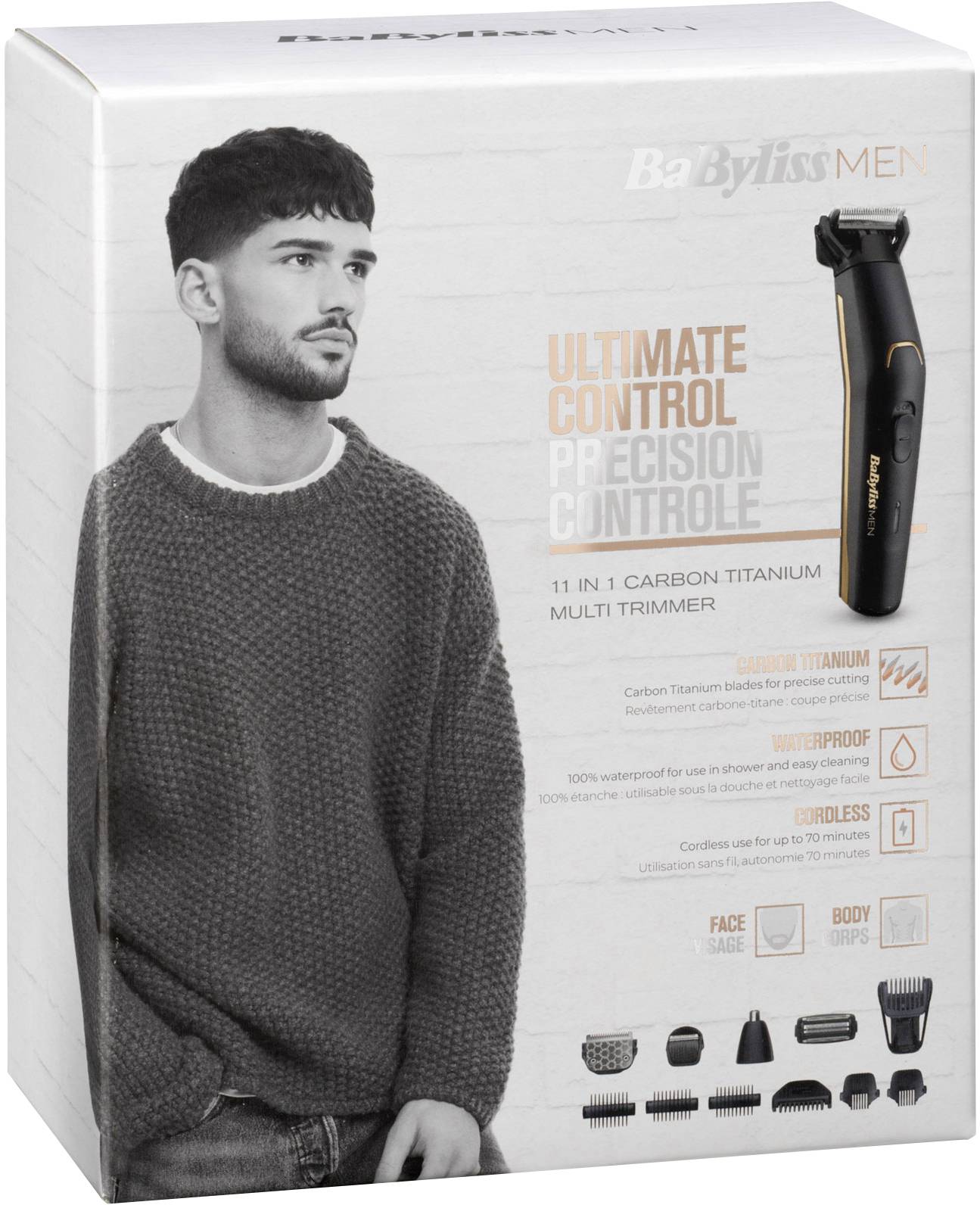 BaByliss 11-in-1 Carbon Titanium, Schwarz, Gold, Kunststoff, 1 mm, 1,4 cm, 3,4 cm, Titan-1