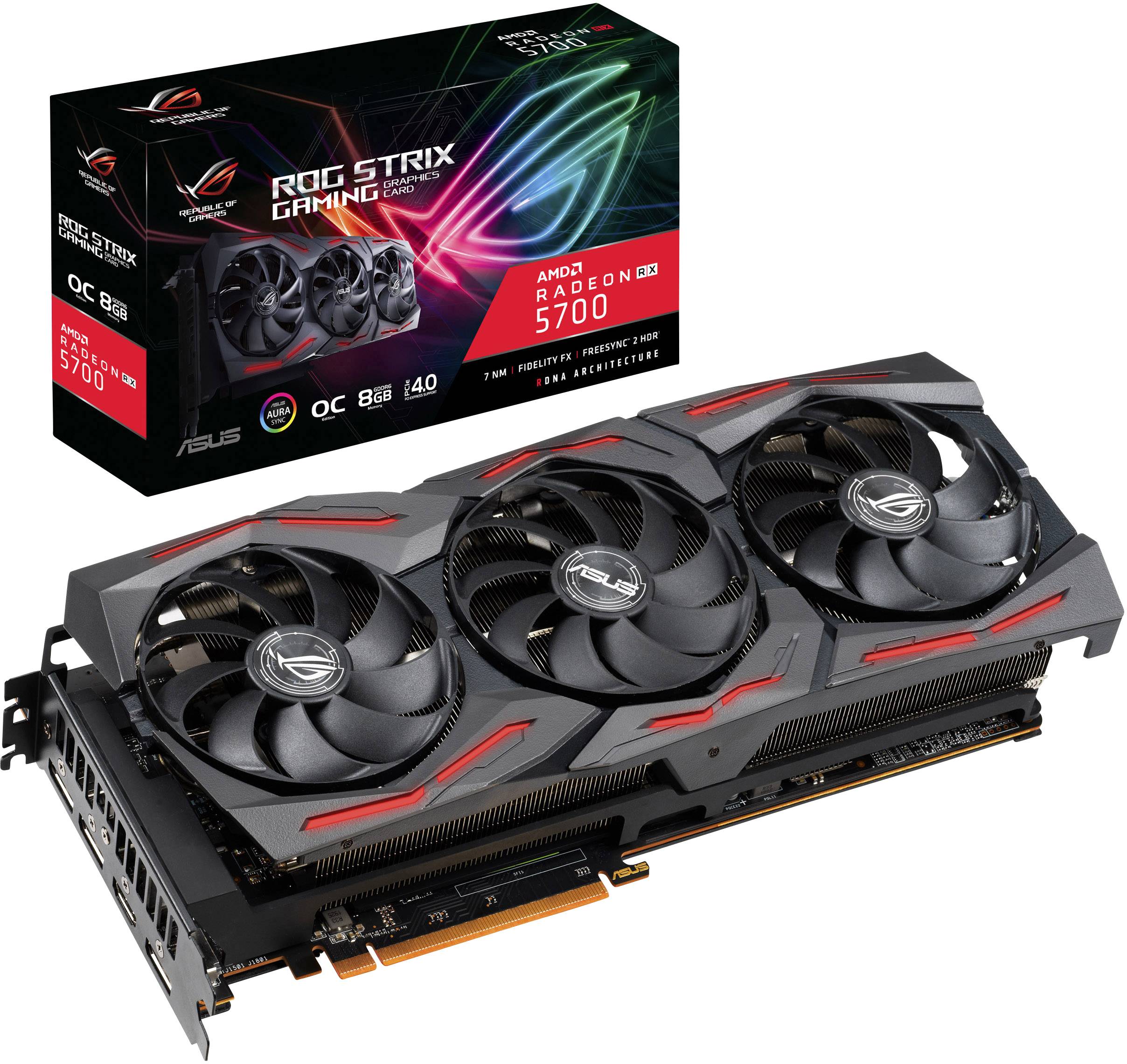 ASUS ROG -STRIX-RX5700-O8G-GAMING - Radeon RX 5700 - 8 GB - GDDR6 - 256 Bit - 7680 x 4320 Pixel - PCI Expr-0