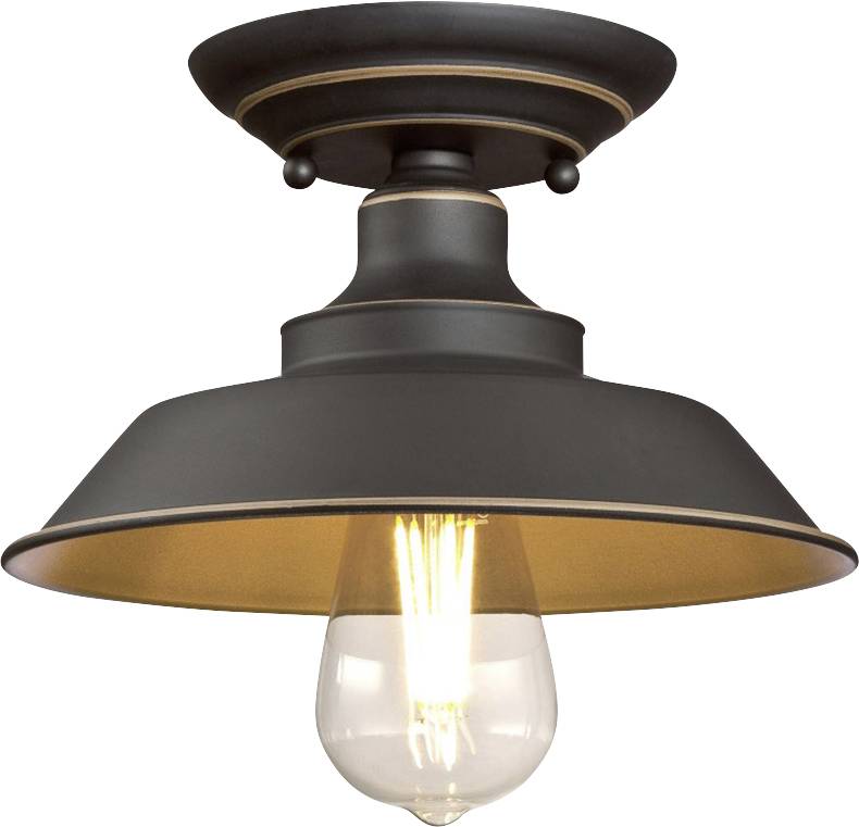 Retro-Deckenleuchte in Bronze-Optik mit sichtbarer Glühbirne, geeignet für Wohn- oder Essbereiche und verleiht Vintage-Flair.
