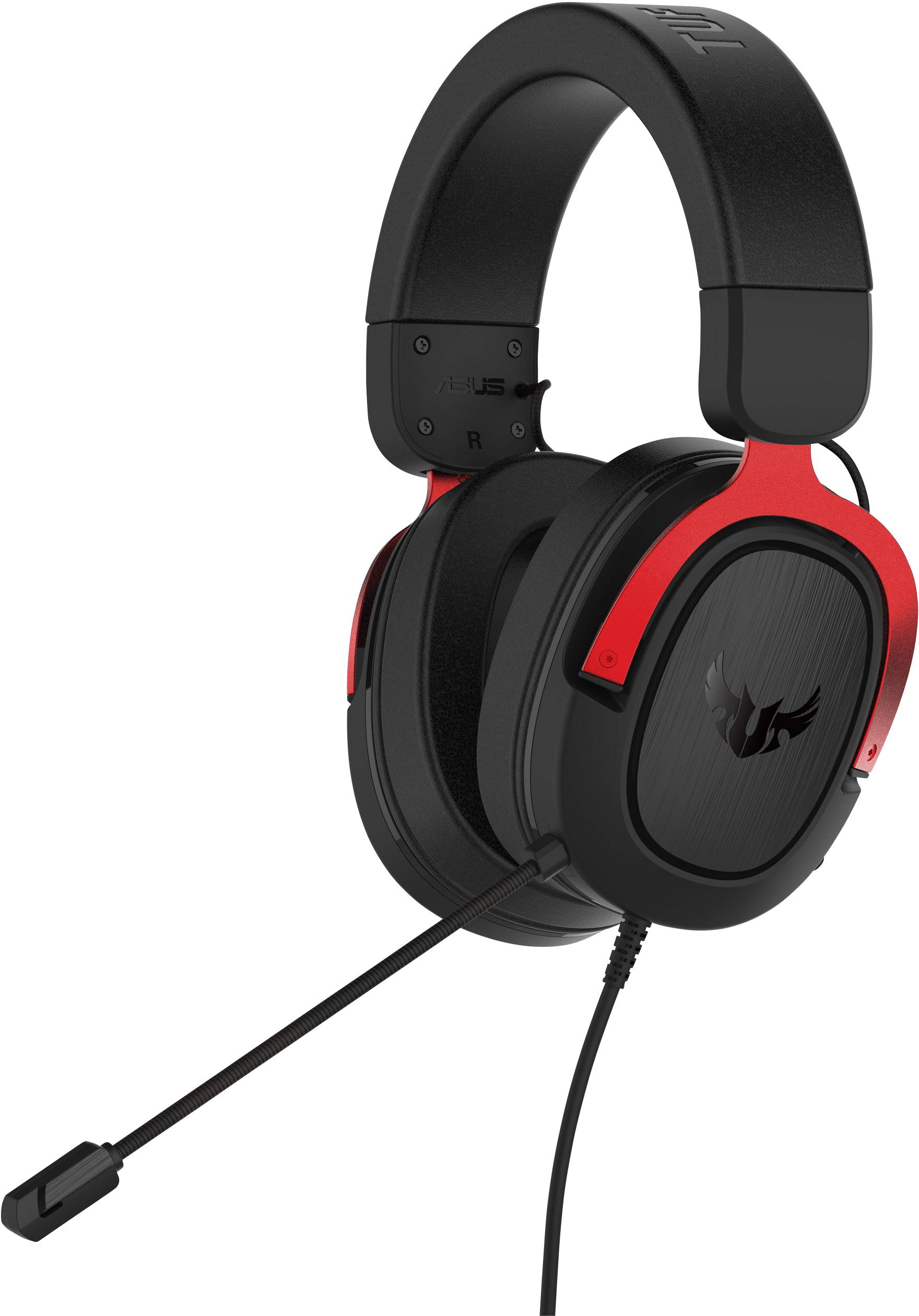 Asus TUF H3 Over Ear Headset kabelgebunden 7.1 Surround Schwarz, Rot Lautstärkeregelung, Mikrofon-Stummschaltung Gaming