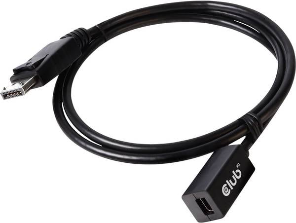club3D DisplayPort / Mini-DisplayPort Adapterkabel DisplayPort Stecker, Mini DisplayPort Buchse 1.00 m Schwarz CAC-1120 DisplayPort-Kabel
