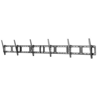 Wandhalterungssystem für mehrere Monitore oder Fernseher. Es besteht aus robustem Metall mit einstellbaren Neigungsfunktionen.