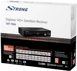 Obrázok DVB-S2 prijímač Strong SRT 7806 HD+ vhodné pre kempovanie, prenos cez jediný kábel, predný USB slot, ethernetová prípojka, čítačka pamäť. kariet, vrátane karty HD+