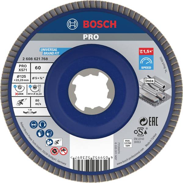 Bosch Accessories 2608621768 X-LOCK Fächerschleifscheibe Durchmesser 125 mm    1 St.