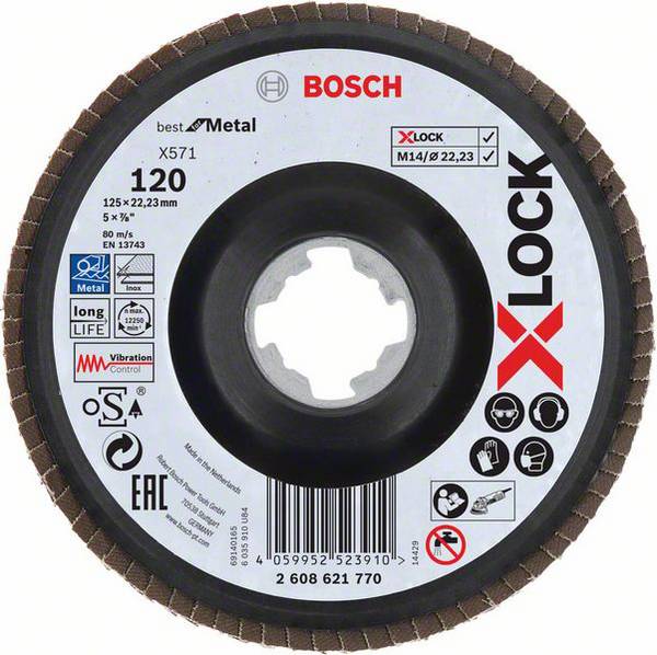 Bosch Accessories 2608621770 X-LOCK Fächerschleifscheibe Durchmesser 125 mm    1 St.