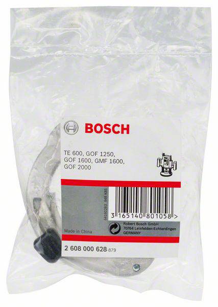 Eine durchsichtige Verpackung mit Bosch-Ersatzteil, Modellnummern 'TE 600, GOF 1250, GOF 1600, GMF 1600, GOF 2000', Barcode und Herstellerinformationen.