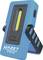 Blaues tragbares LED-Arbeitslicht mit schwarzem Griff und Schalter. Beschriftet mit 'Hazet 1979W-82'.