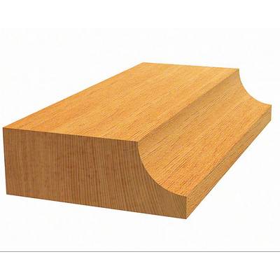Ein Holzbrett mit einer runden Kante auf einer Seite, oft verwendet für dekorative oder funktionale Anwendungen in der Holzbearbeitung.