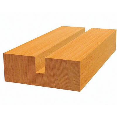 Holzblock mit einem rechteckigen Ausschnitt in der Mitte. Geeignet zur Demonstration von Holzfrästechniken oder Holzverbindungen.