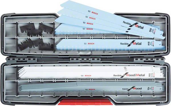 Bosch Accessories 2607010996 Säbelsägeblatt-Set All-in-One in Tough Box, 20-teilig, für Hubsäge Sägeblatt-Länge 300 mm 1 Set