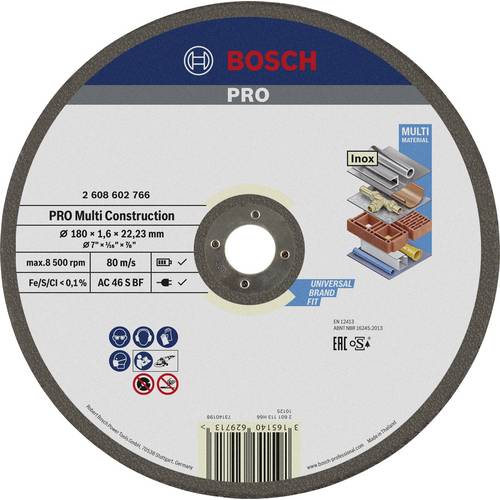 Bosch Accessories BOSCH - 2608602766 Trennscheibe gerade 180 mm 1 St. 2608602766 Trennscheibe gerade 180 mm 1 St.