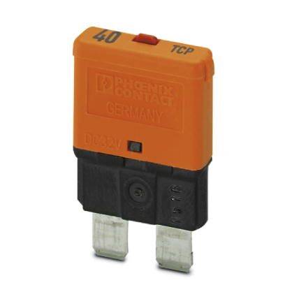 Sicherung von Phoenix Contact, 40 Ampere, orange. Verwendet in elektrischen Installationen zur Überstromabsicherung.