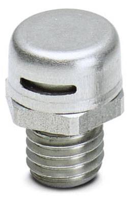 Metallschraube mit zylindrischem Kopf und seitlicher Öffnung, verwendet zur Belüftung in technischen Anwendungen.