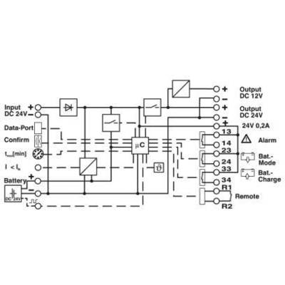 Schaltplan eines elektrischen Systems zur Stromregelung und Überwachung, mit mehreren Verbindungen und Sicherheitsfunktionen.