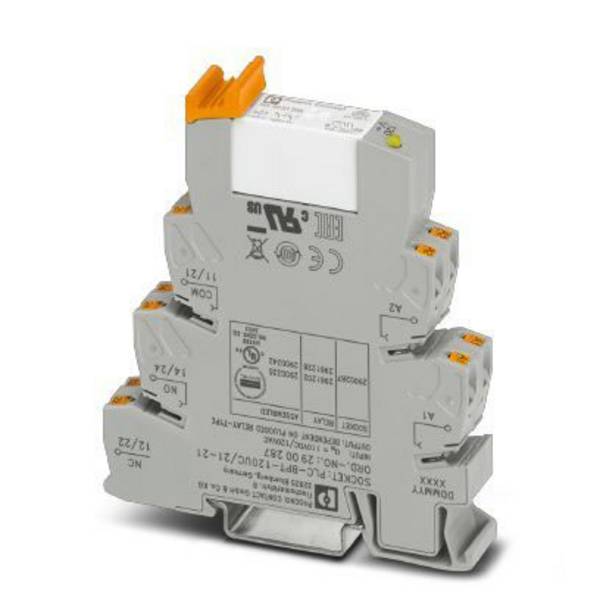 Phoenix Contact PLC-RPT-120UC/21-21AU Relaisbaustein Nennspannung: 120 V/AC Schaltstrom (max.): 50 mA 2 Wechsler  1 St.