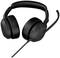 Schwarzer Over-Ear-Kopfhörer mit integriertem Mikrofon, geeignet für Telefonate oder Gaming.