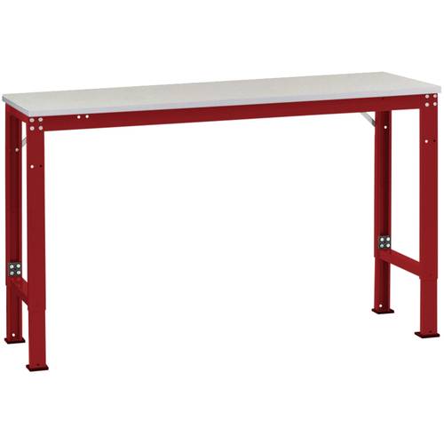 Manuflex AU8111.3003 Arbeits-Anbautisch UNIVERSAL Spezial mit Melaminplatte, BxTxH = 2000 x 800 x 722-1022 mm Rubin-Rot