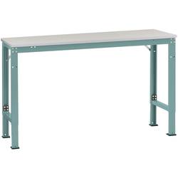 Manuflex AU8089.5021 Arbeits-Anbautisch UNIVERSAL Spezial mit PVC Dekorplatte, BxTxH = 1750 x 800 x 722-1022 mm Wasserblau