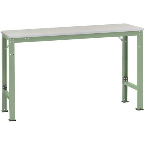 Manuflex AU7097.6011 Arbeits-Grundtisch UNIVERSAL Spezial mit Kunststoffplatte, BxTxH = 1750x1000x722-1022 mm Resedagrün...
