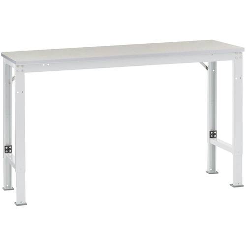 Thumbnail - Manuflex AU8049.7035 Arbeits-Anbautisch UNIVERSAL Spezial mit PVC Dekorplatte, BxTxH = 1500 x 600 x 722-1022 mm Lichtgra...