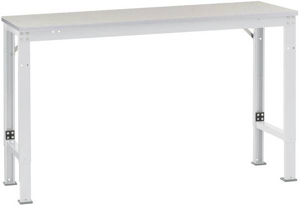 Manuflex AU7067.7035  Arbeits-Grundtisch UNIVERSAL Spezial mit Kunststoffplatte, BxTxH = 1500x1000x722-1022 mm  Lichtgrau (RAL 7035)