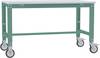 Manuflex AU7301.0001 Arbeitstisch UNIVERSAL Spezial mobil mit Melaminplatte, BxTxH = 1000 x 600 x 752-972 mm Grau, Grün
