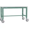 Manuflex AU7301.0001 Arbeitstisch UNIVERSAL Spezial mobil mit Melaminplatte, BxTxH = 1000 x 600 x 752-972 mm Grau, Grün