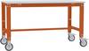 Manuflex AU7301.2001 Arbeitstisch UNIVERSAL Spezial mobil mit Melaminplatte, BxTxH = 1000 x 600 x 752-972 mm Rotorange (RAL 2001)