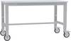 Manuflex AU7301.9006 Arbeitstisch UNIVERSAL Spezial mobil mit Melaminplatte, BxTxH = 1000 x 600 x 752-972 mm Alusilber