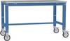 Manuflex AU7304.5007 Arbeitstisch UNIVERSAL Spezial mobil mit Blechbelagplatte, BxTxH = 1000 x 600 x 752-972 mm Brillantblau (RAL 5007)