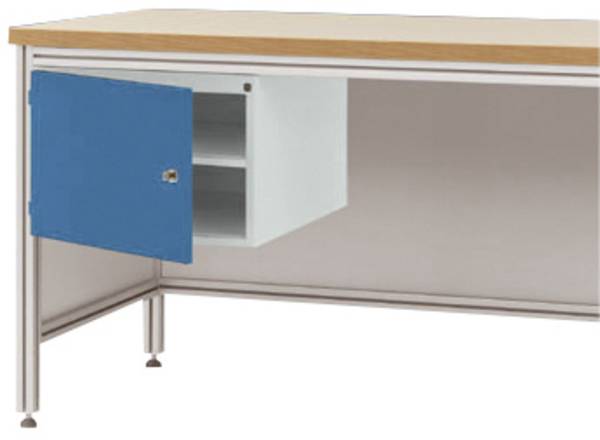 Manuflex ZB4723.0002  Gehäuse-Unterbau für ALU-Arbeitstische, Nutzhöhe 300 mm mit Türanschlag links, für Tischtiefe 800 mm