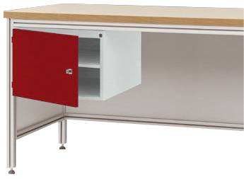 Manuflex ZB4730.3003 Gehäuse-Unterbau für ALU-Arbeitstische, Nutzhöhe 300 mm mit Türanschlag rechts, für Tischtiefe 600 mm