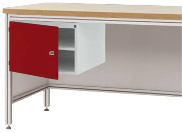 Manuflex ZB4724.3003 Gehäuse-Unterbau für ALU-Arbeitstische, Nutzhöhe 300 mm mit Türanschlag links, für Tischtiefe 600 mm