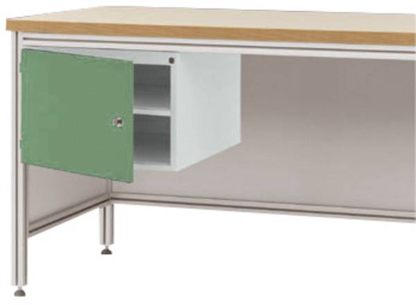 Manuflex ZB4729.6011 Gehäuse-Unterbau für ALU-Arbeitstische, Nutzhöhe 300 mm mit Türanschlag rechts, für Tischtiefe 800 mm