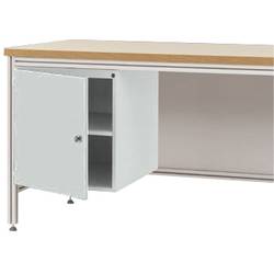 Manuflex ZB4980.7035 Gehäuse-Unterbau für ALU-Arbeitstische, Nutzhöhe 500 mm mit Türanschlag rechts, für Tischtiefe 600 mm