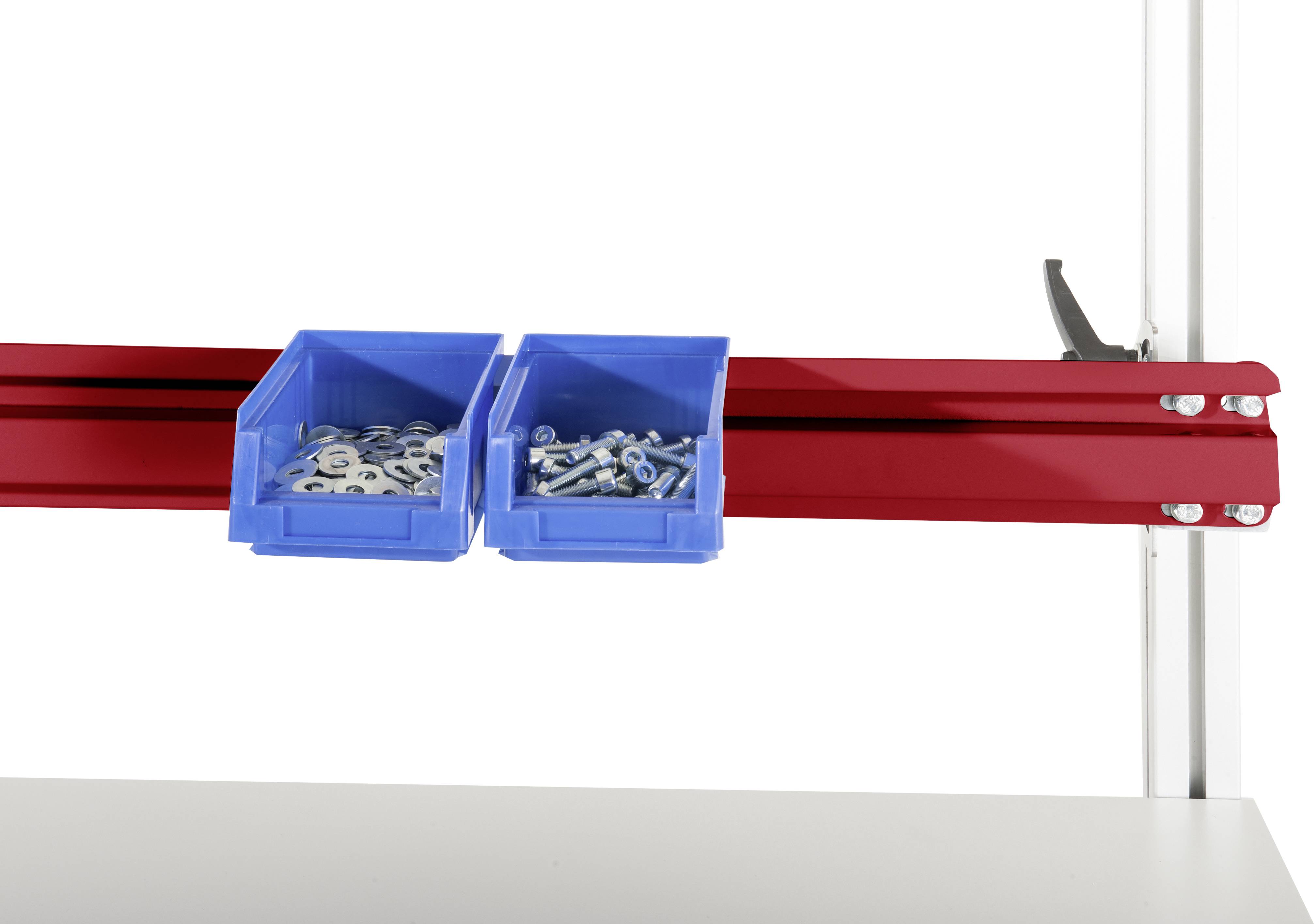 Manuflex ZB8253.3003 Boxenträgerschiene für CANTOLAB und ALU in Rubinrot RAL 3003, BxTxH = 1996 x 2 x 100 mm