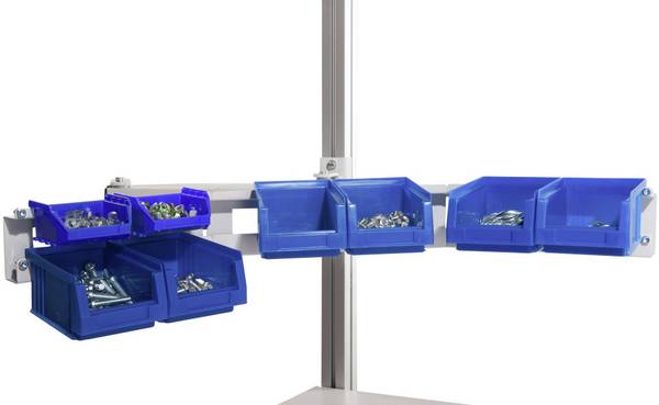 Manuflex ZB8258.7035 Boxen-Einfachträger-Element für Stahl-Aufbauportale zum optimalen Zugriff auf Sichtlagerkästen.