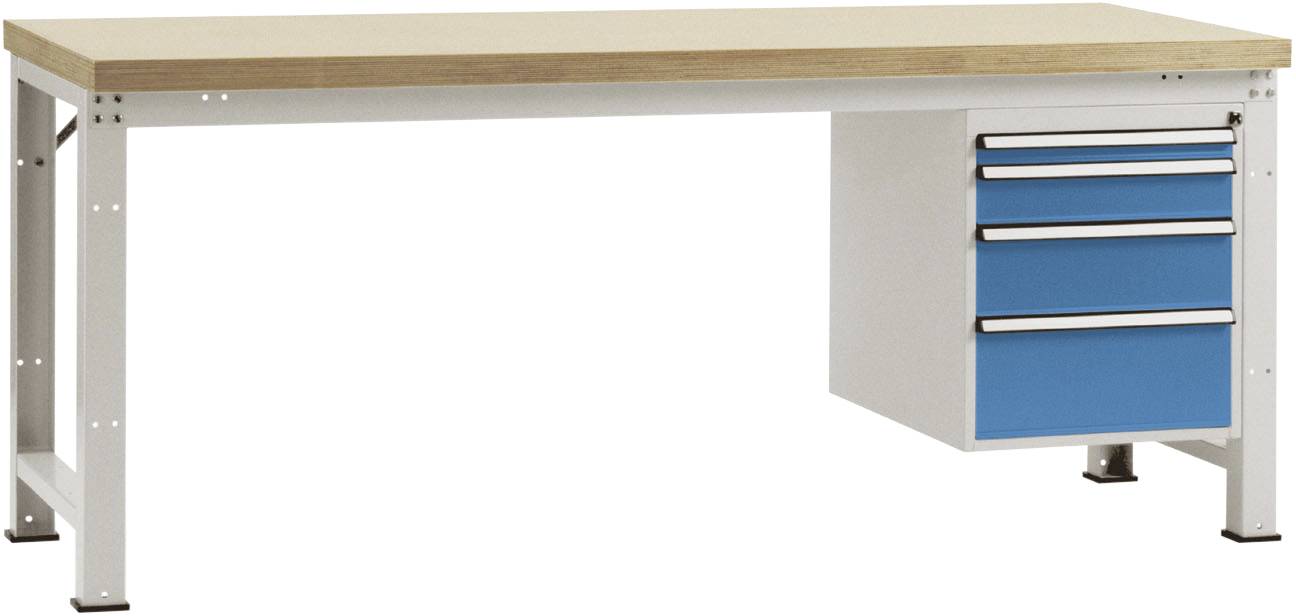 Manuflex WP5624.0002 Komplett-Werkbank Grund PROFI Standard mit Multiplex-Platte, BxTxH = 2000 x 700 x 840 mm